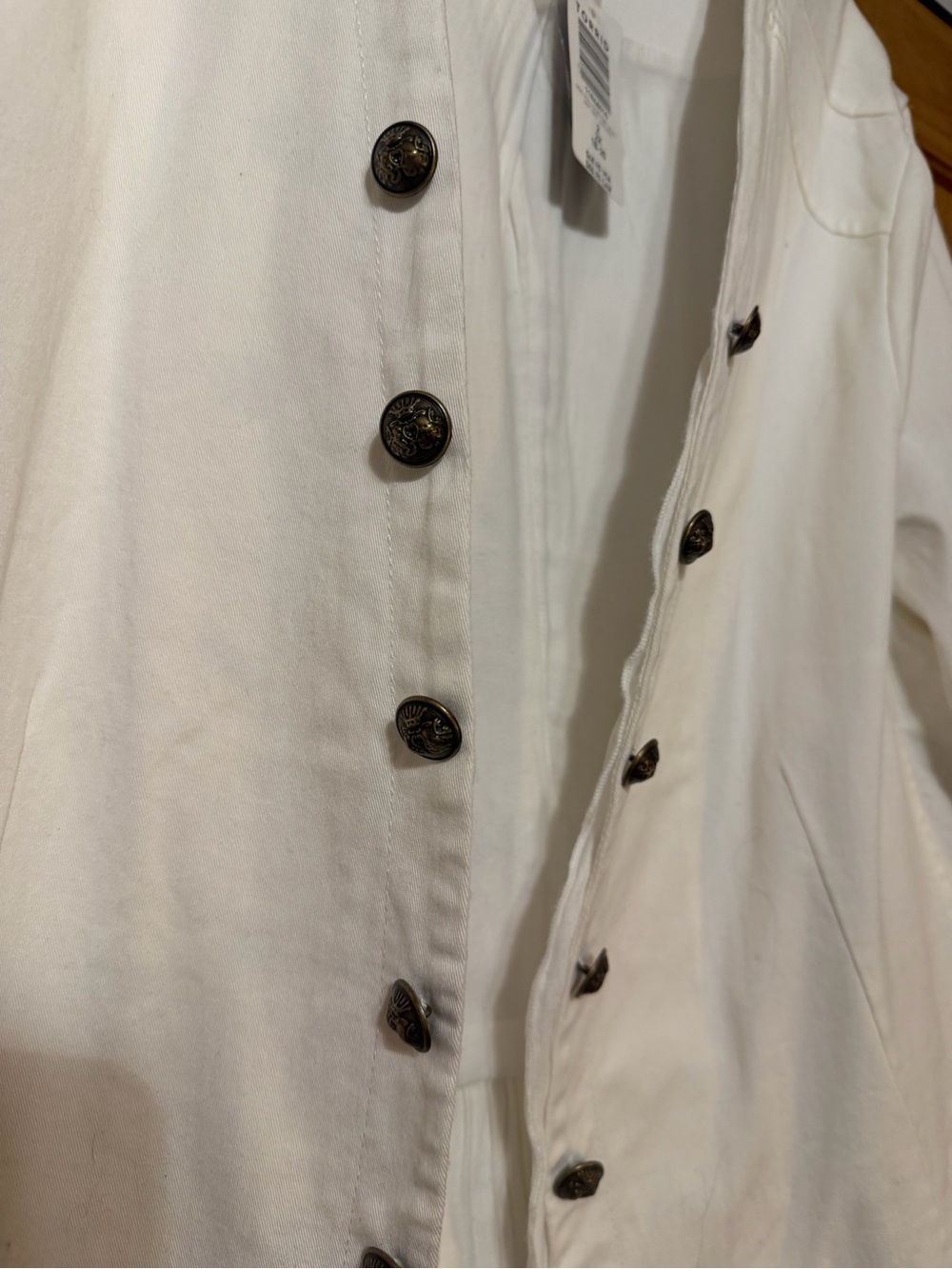 torrid Cream Layered Ruffle-Hem Button Jacket - Picture 7 of 9